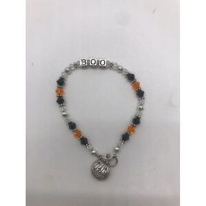 Halloween Child's‎ Bracelet w/sterling pumpkin